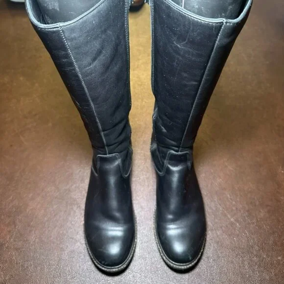 La Canadienne Tall Chocolate Brown Leather Waterproof Boots 10 - Picture 1 of 8